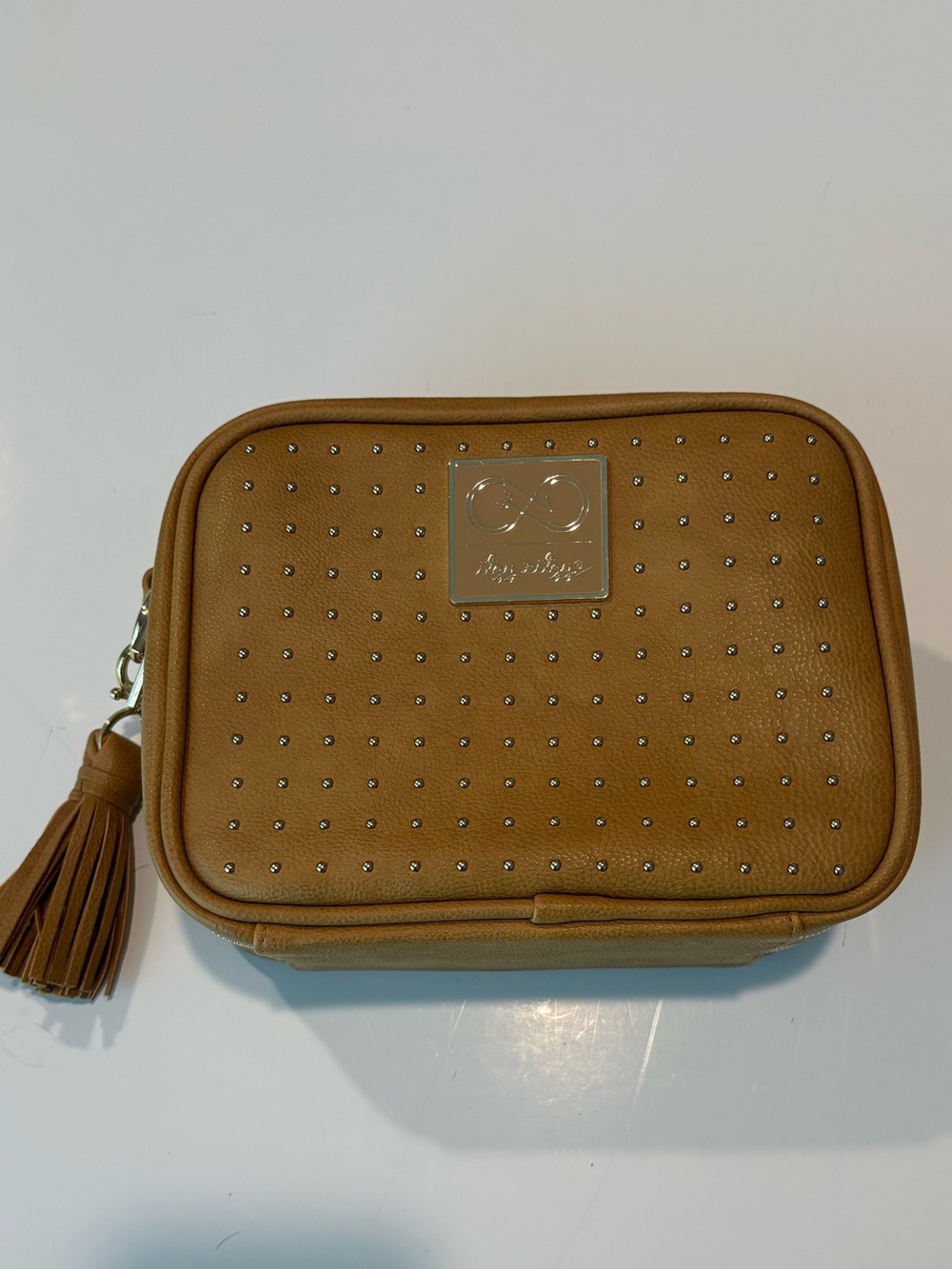 Itzy Ritzy Chelsea + Cole Caramel Double Take Studded Crossbody Diaper Purse
